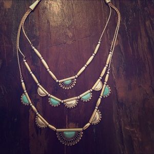 Gold and turquoise necklace